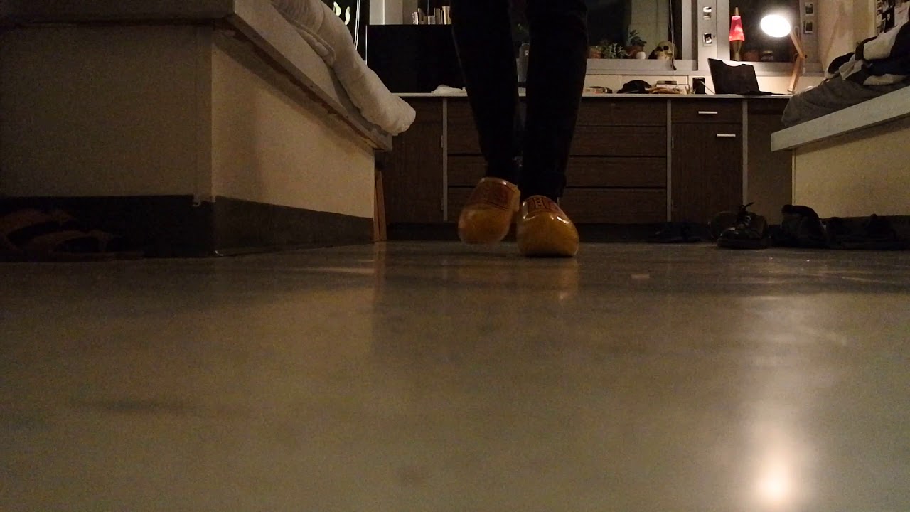 ASMR - person walking toward you wearing clogs