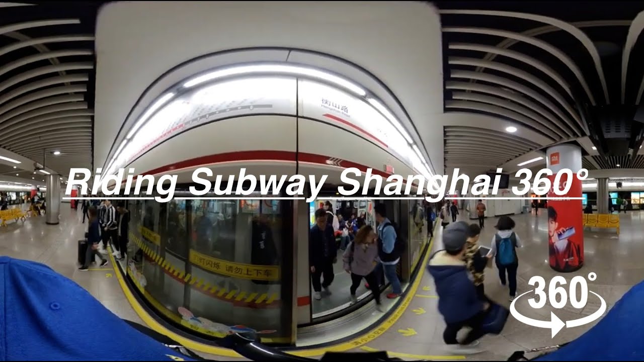 Virtual Tour #18 - Riding subway in Shanghai 360&deg; - Xujiahui to People's square [ VR 4K 360&deg; ]