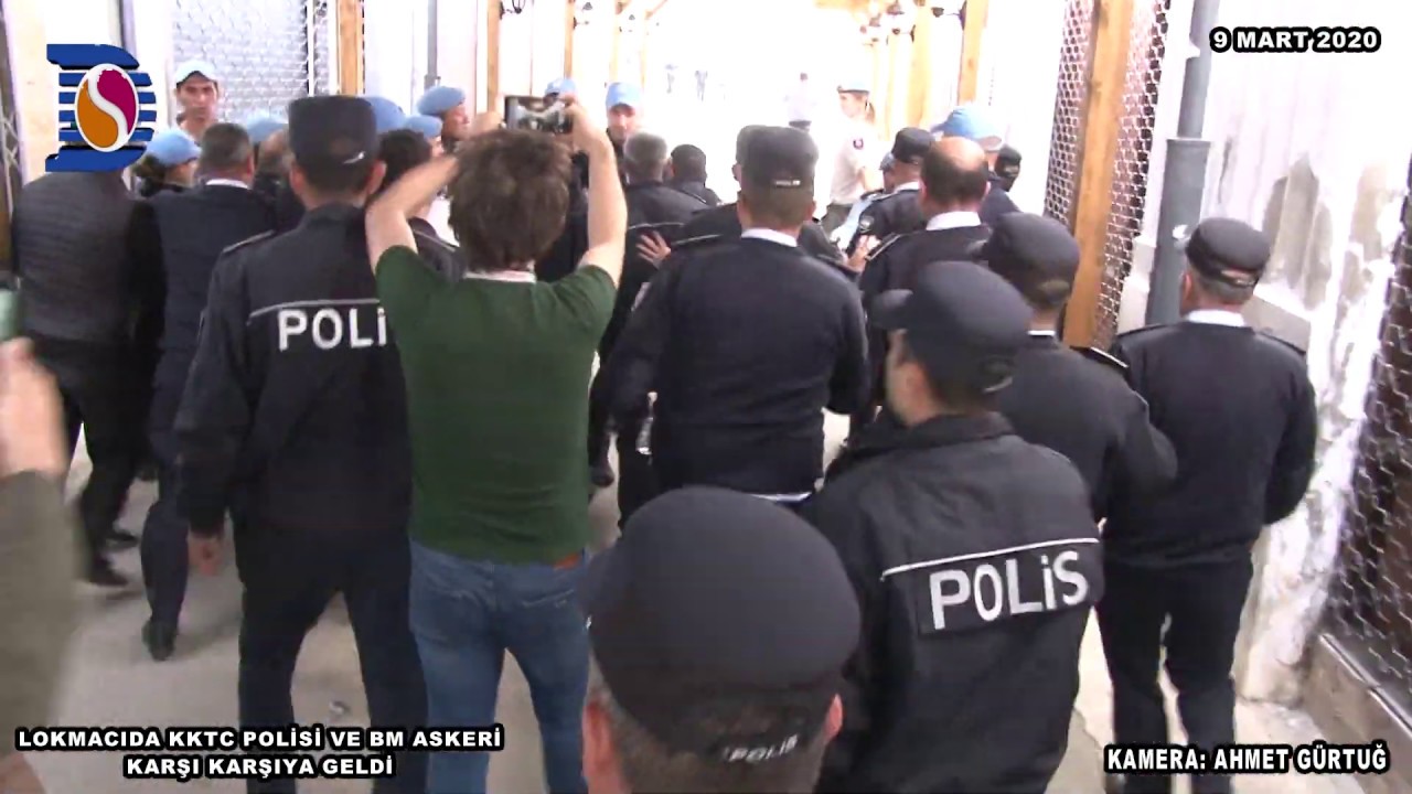 LOKMACI'DA KKTC POLİSİ VE BM ASKERİ KARŞI KARŞIYA GELDİ 9 MART 2020