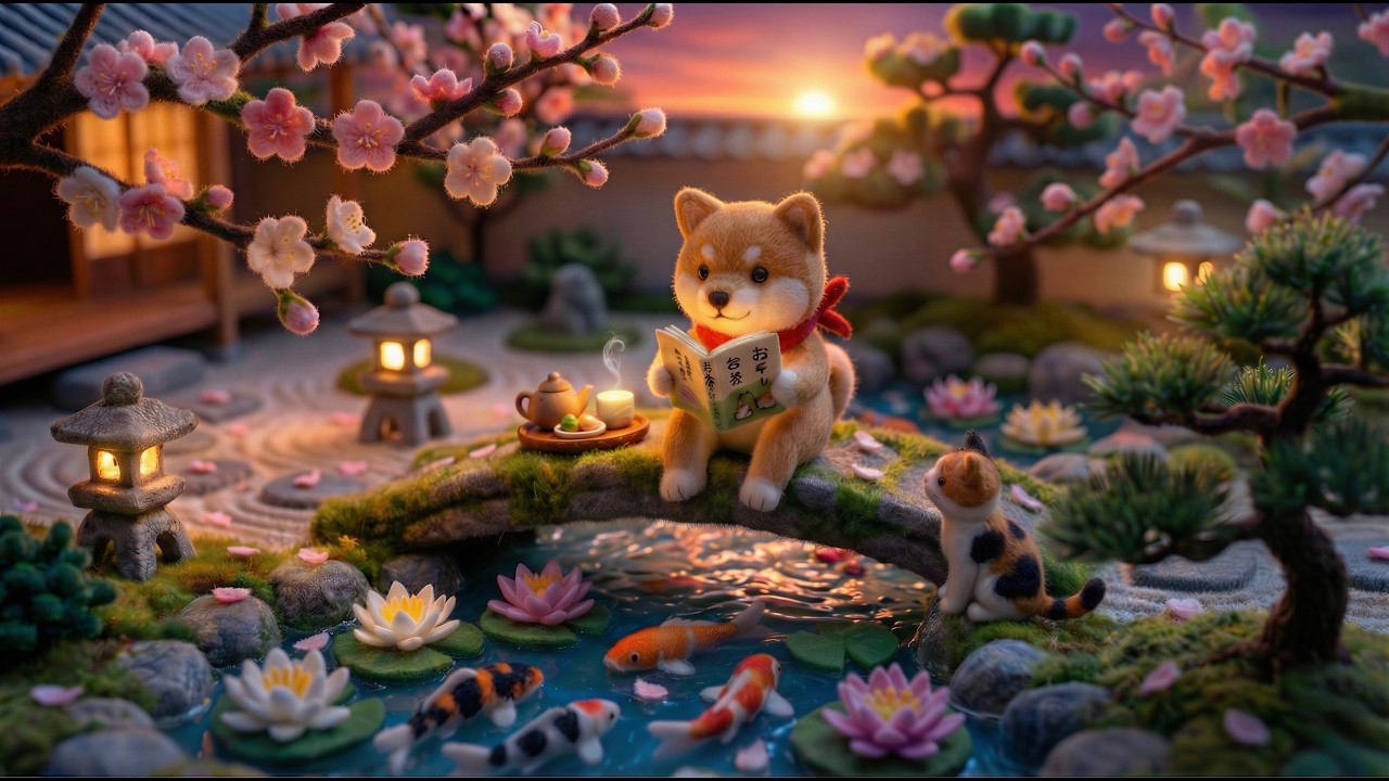 A quiet day in a Japanese Zen garden 🍵 cozy Lofi for Study, Relax & Healing - 4K
