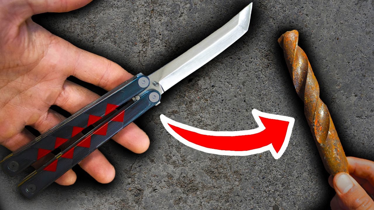 Forging Butterfly Knife from a Drill Bit