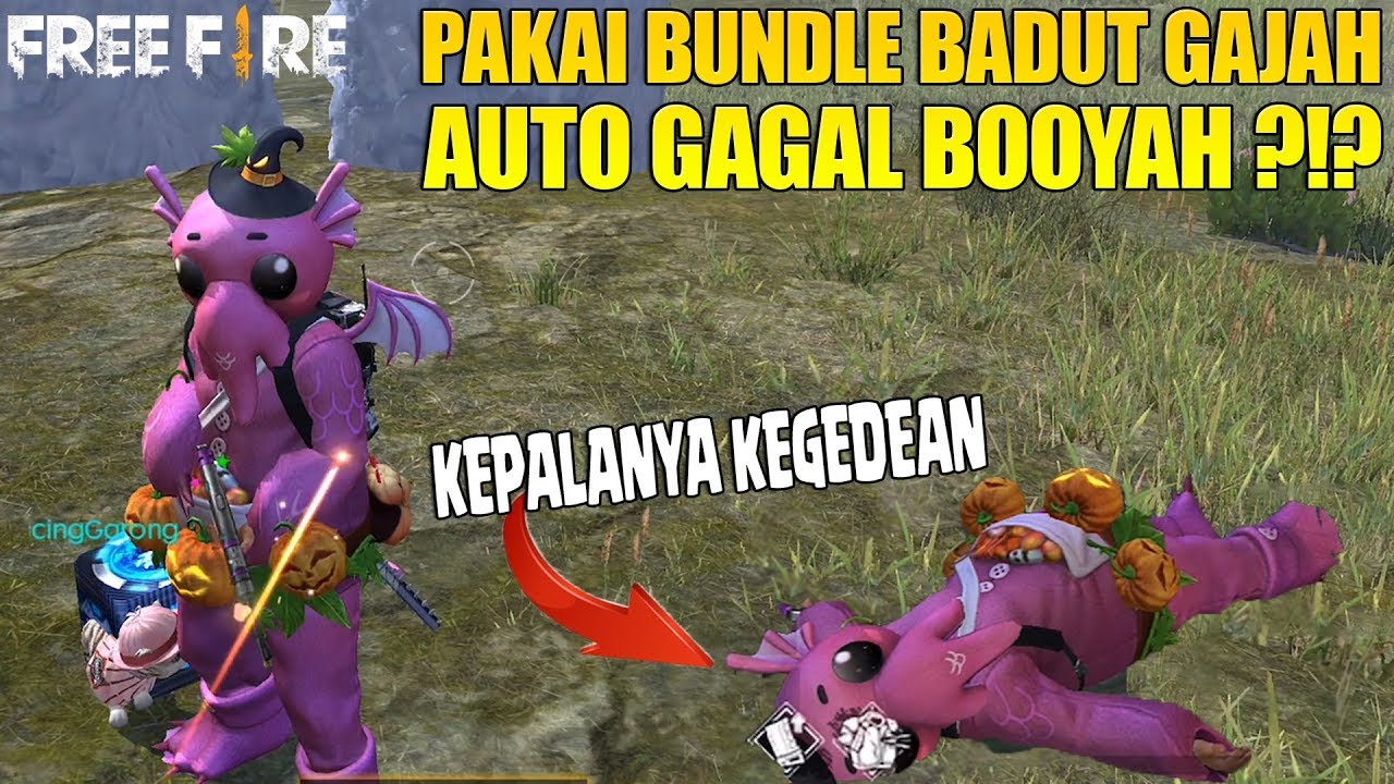 BUNDLE BADUT GAJAH BIKIN AUTO ENGGAK BOOYAH⁉️ GARA&sup2; KEPALANYA TERLALU BESAR‼️ FREE FIRE