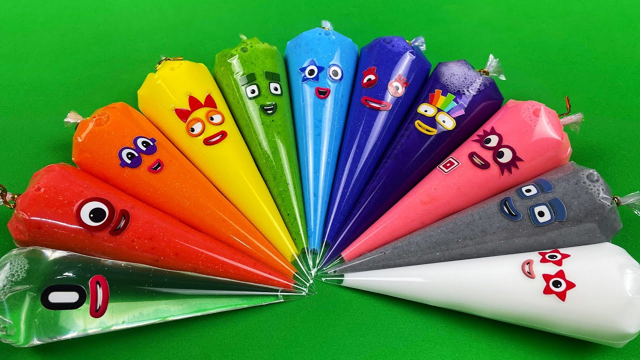 Numberblocks - Making Slime with Piping Bags! Most Satisfying Slime Video★ASMR★#ASMR #PipingBags