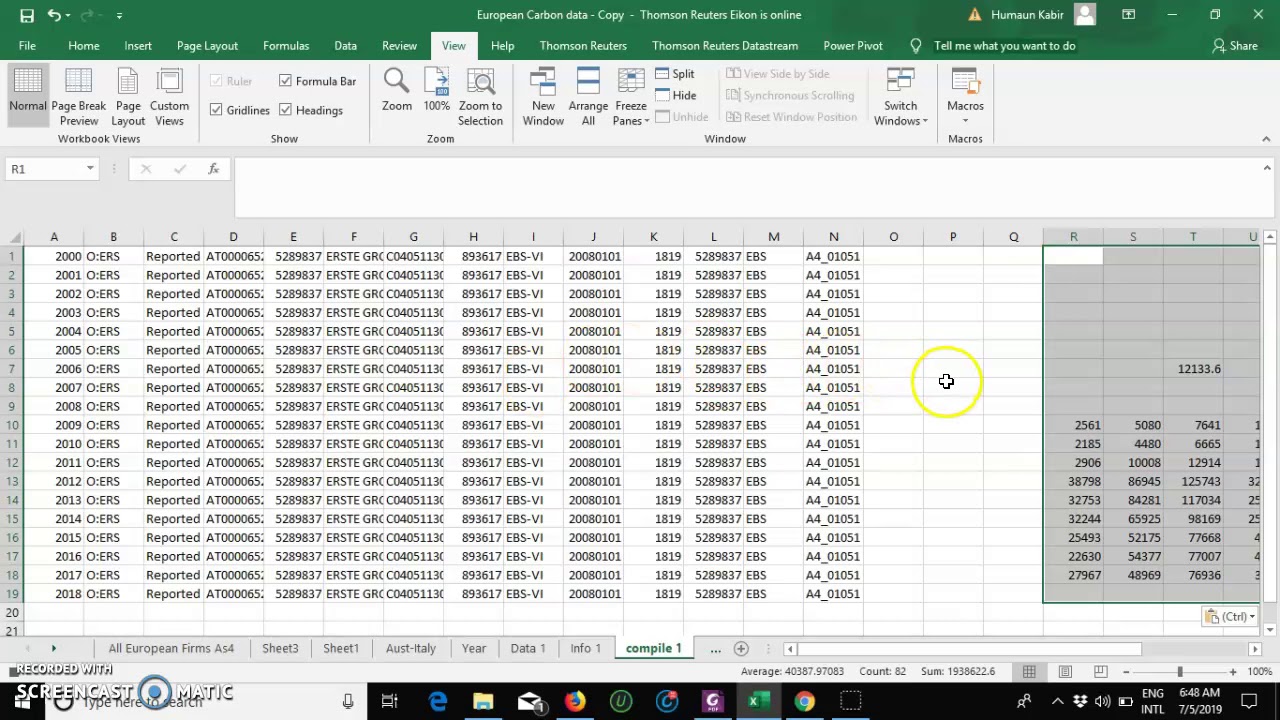 Converting Datastream Data into Panel
