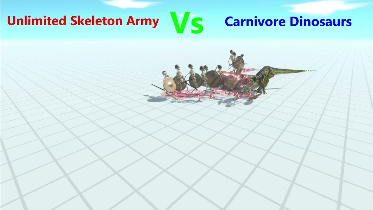 ARBS Unlimited skeleton Army Vs Carnivore Dinosaurs Short 3