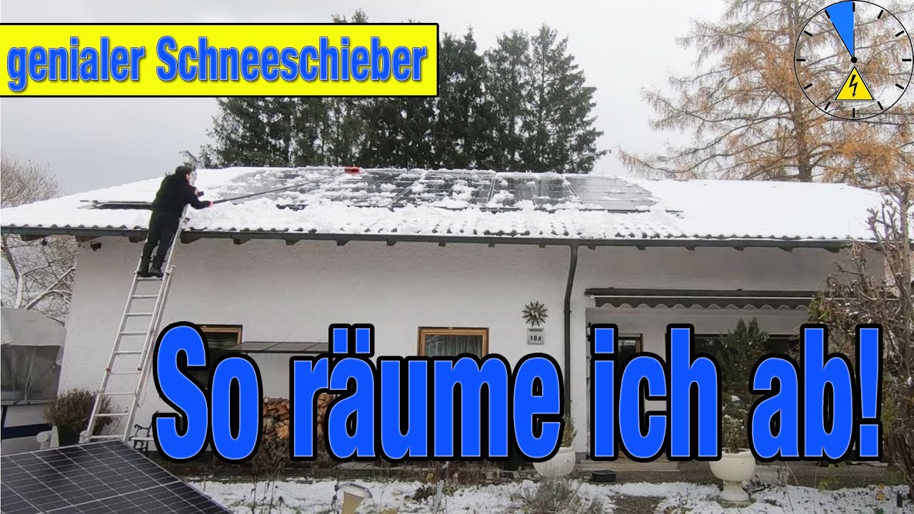 PV Anlage mit Schneeschieber abräumen! Ertrag auch bei Schnee