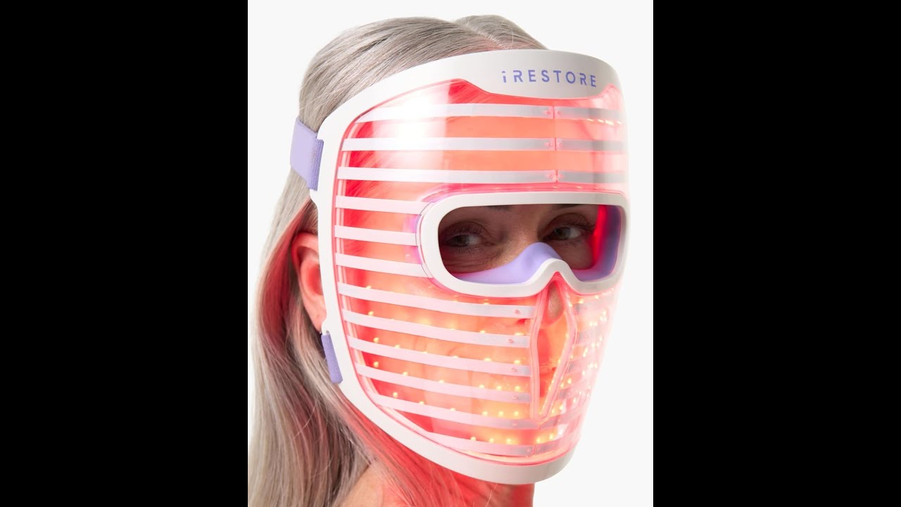 Review: iRestore LED Face Mask Red Blue Infrared Therapy for Wrinkles Fine Lines Dark Spots