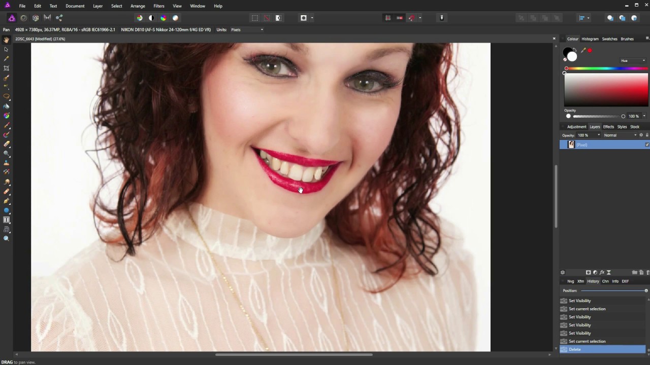 Fixing Teeth and Colouring Eyes with Affinity Photo
