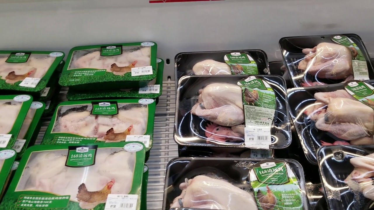 Food prices at Sam's club of Shenzhen, China.
