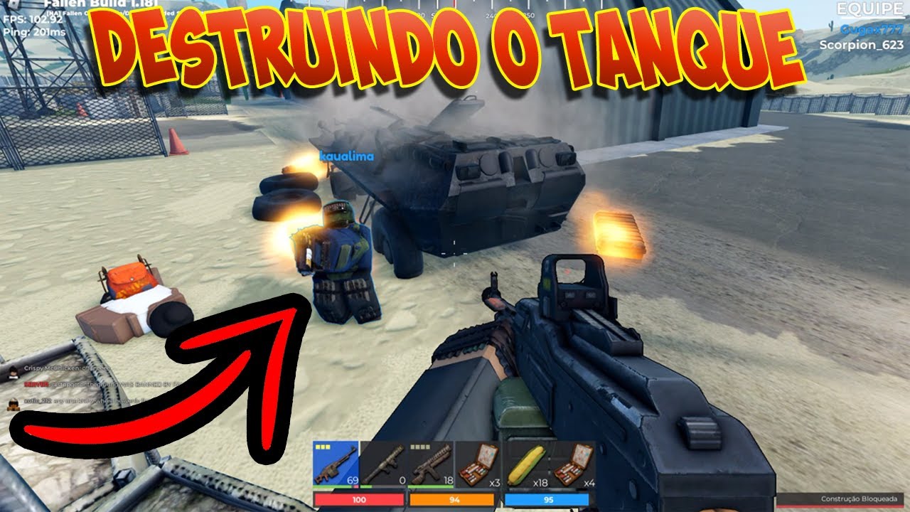 RUST FALLEN SURVIVAL ROBLOX - DESSA VEZ DERRUBAMOS O TANQUE E O LUCRO DELE É DE DA INVEJA