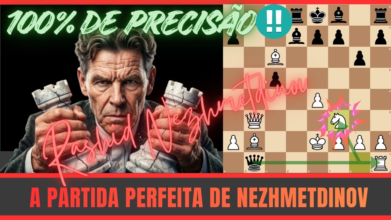 100% DE PRECISÃO!!! Rashid Nezmetdinov sacrifica as 2 torres em uma partida perfeita!