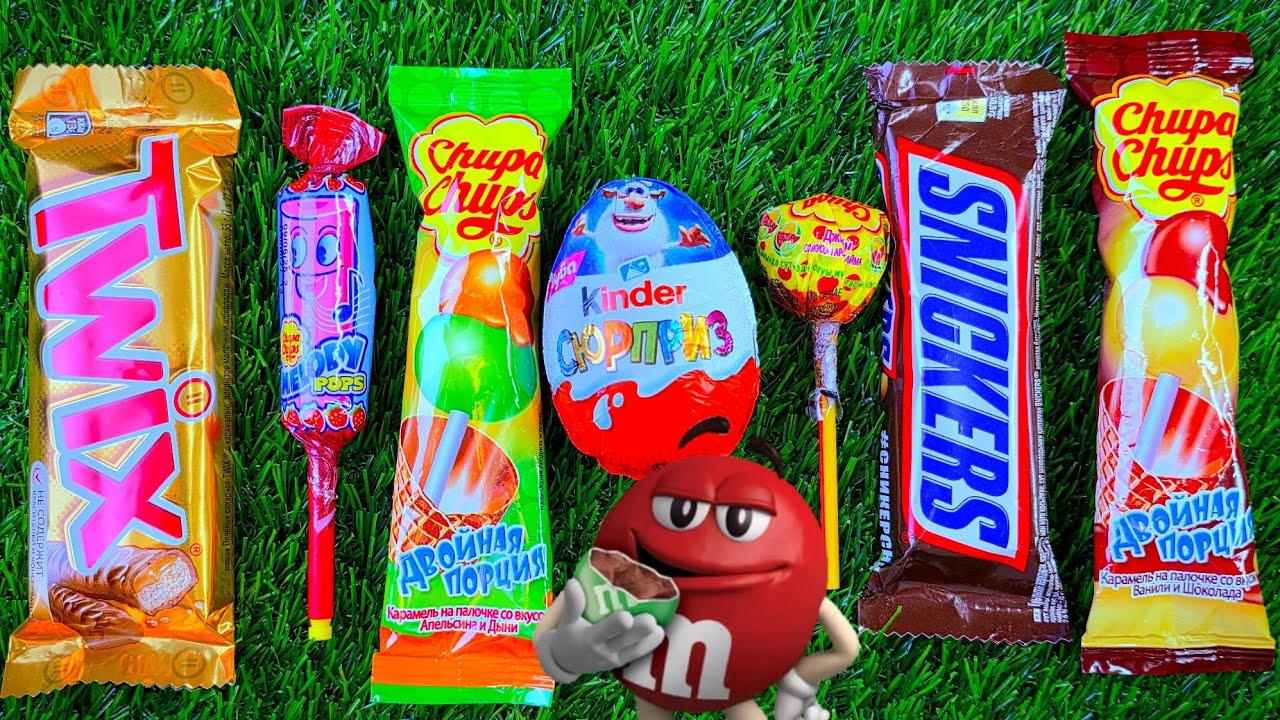 ASMR Most Popular Candy & Chocolate Unwrapping 🍬 Snickers, Kinder Surprise, Rainbow Lollipops.
