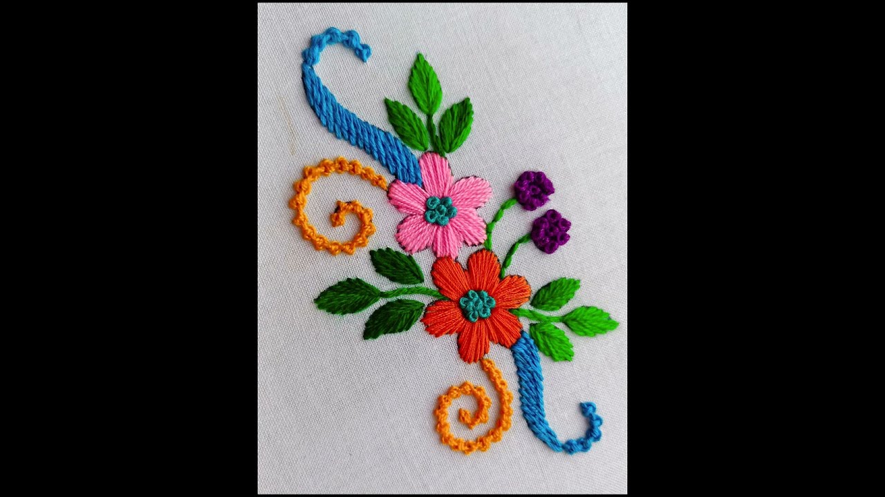 Pretty All over Design Latest Stitch by Hand Embroidery -315,আধুনিক ফুলকারি ডিজাইনে জামায় নকশা সেলাই