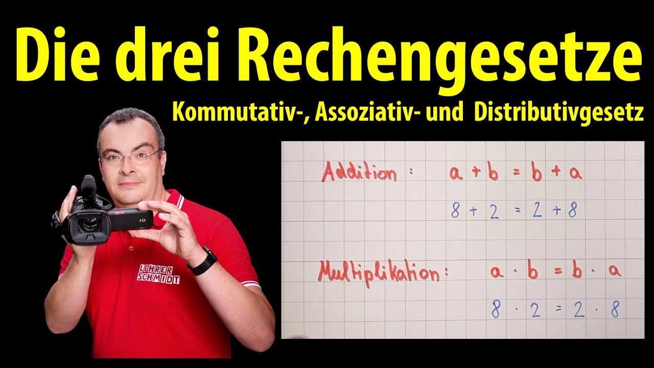 Die drei Rechengesetze: Kommutativgesetz, Assoziativgesetz, Distributivgesetz - einfach erklärt