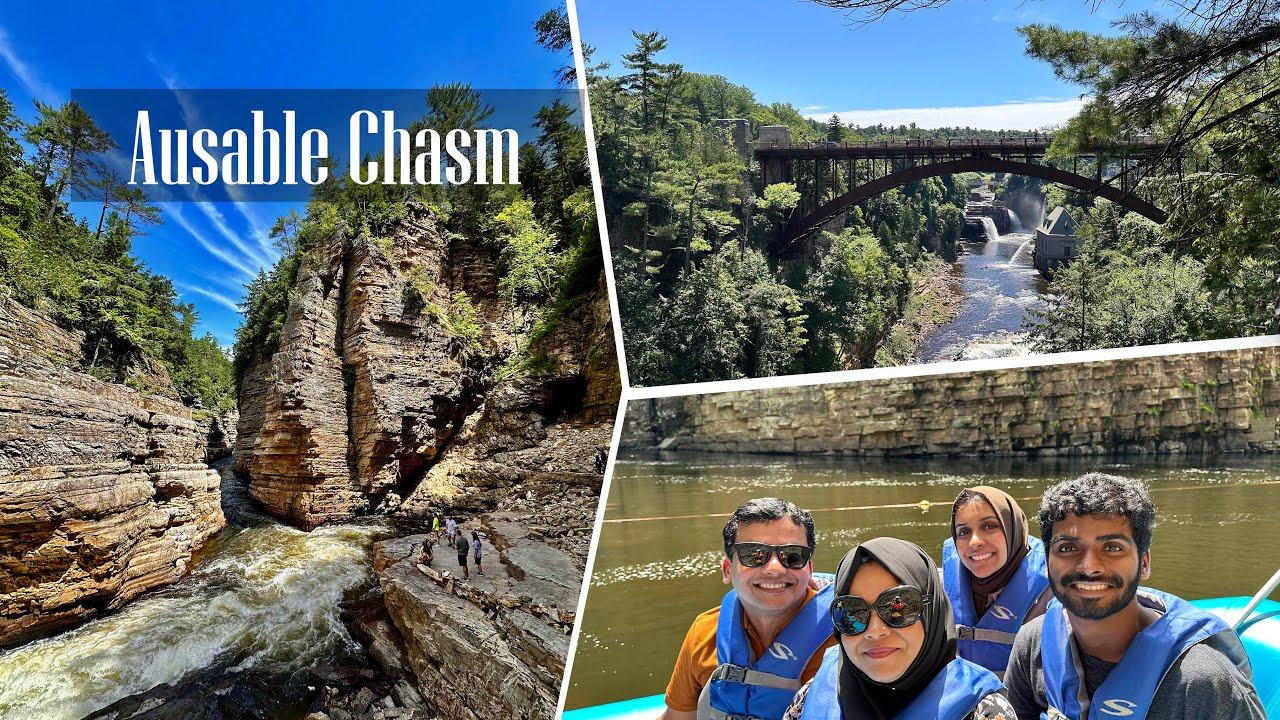 Ausable chasm NY || Grand Canyon of the Adirondacks || Hiking and River Rafting Travel Vlog RKC