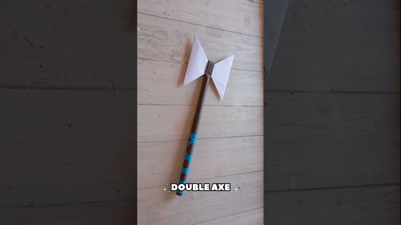 DOUBLE AXE ORIGAMI WEAPON TUTORIAL|HOW TO MAKE PAPER DOUBLE AXE WEAPON STEP BY STEP FOLDING|ARTWORK