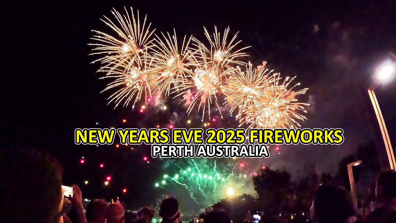 New Year's Eve 2025 Fireworks at Elizabeth Quay, Perth, Australia (Family Friendly Fireworks)