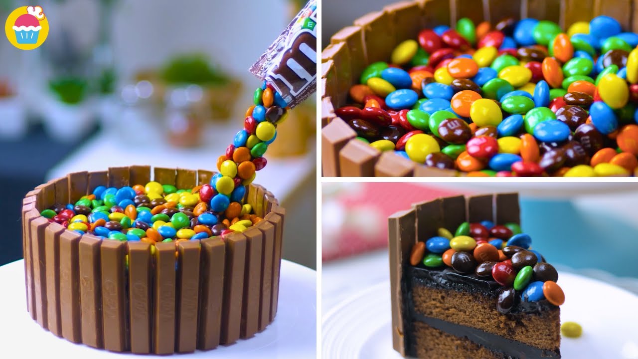 DeliWow | Tarta de chocolate M&M y KITKAT | Recetas creativas para postres