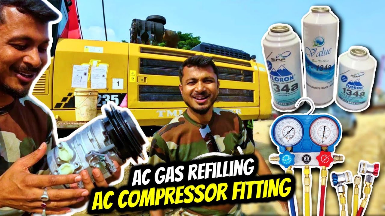 AC Compressor Replace | AC Gas Refilling | How to change AC Compressor| How to Refill AC Gas