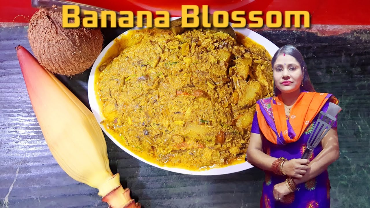 Banana Blossom Curry with coconut seasoning / Lazeez Kitchen / New Recepie