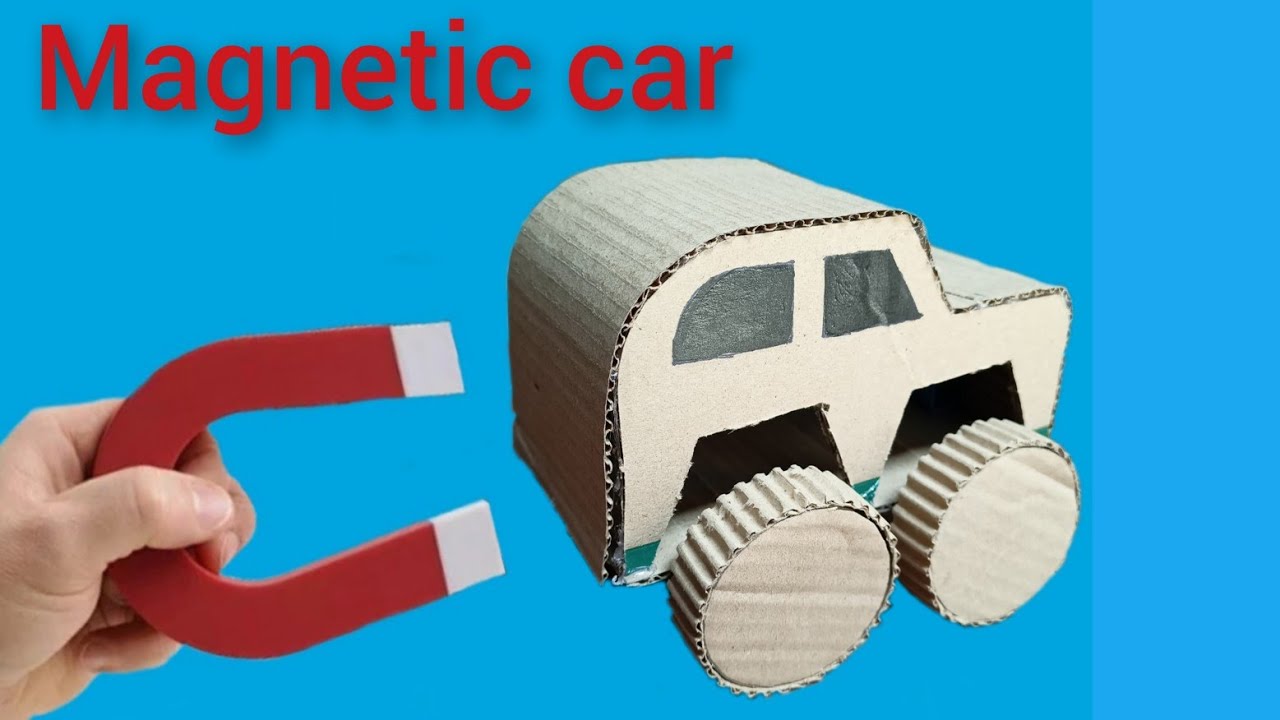 How To Make A Magnet Powered Car || DIY Magnetic Toy Car || Working Model School Science Project