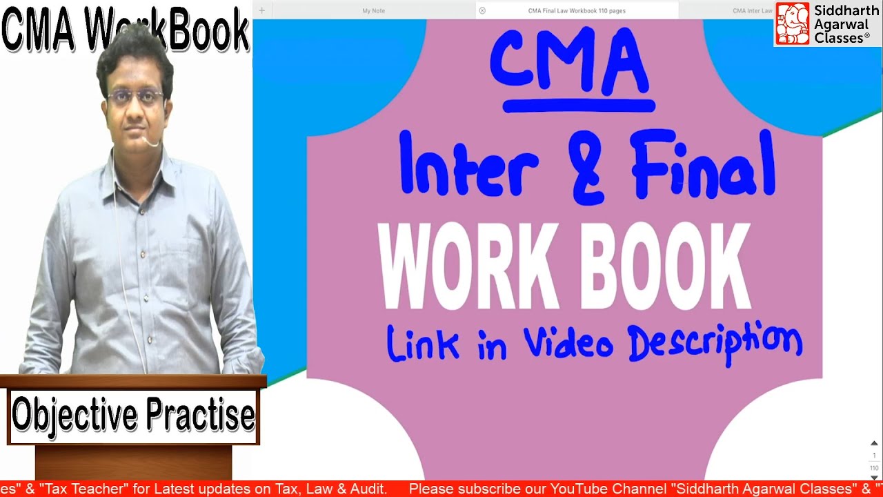 CMA Law Workbooks by ICAI | Online Objective Practise | Siddharth Agarwal