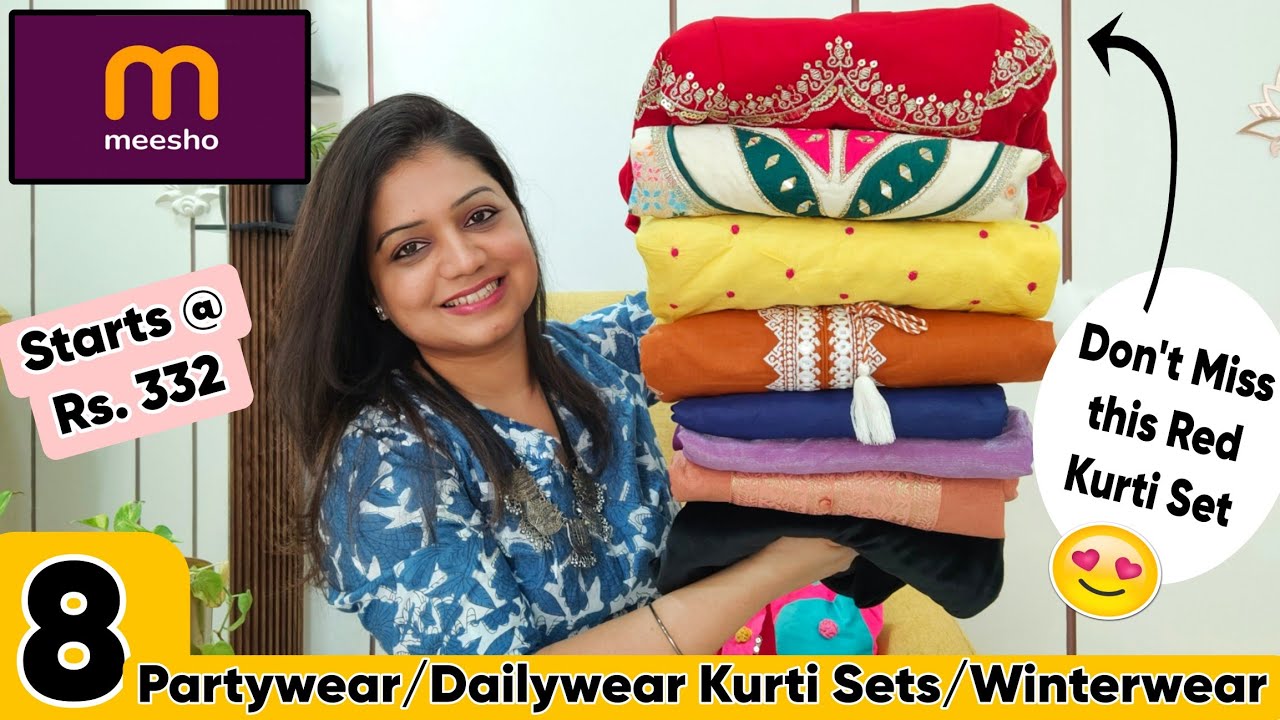 Huge 8 Meesho Kurti/Kurta Set Haul| New Cotton, Partywear, festive kurti Haul| Meesho Haul