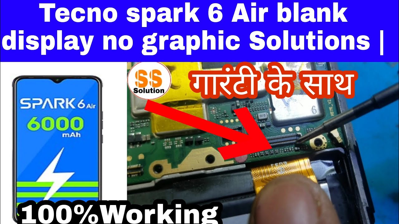 Tecno spark 6 Air blank display no graphic Solutions | 100%Working