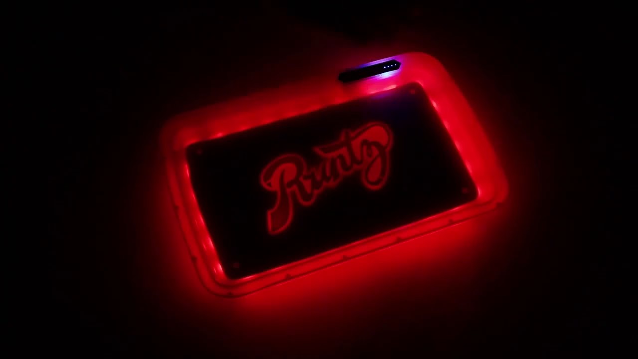 Glow Tray Smoking Gadgets for Men Grinder Square LED Cigarette Rolling Trays Handbag Tobacco Case