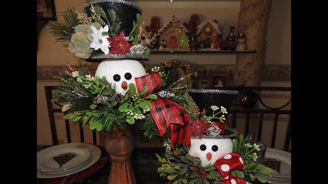 CENTRO DE MESA NAVIDEÑO MUÑECO DE NIEVE 2018