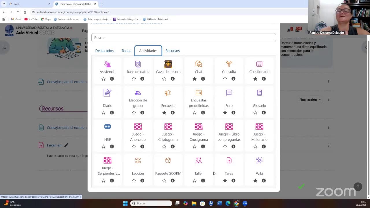 Taller de realización de tareas y cuestionarios