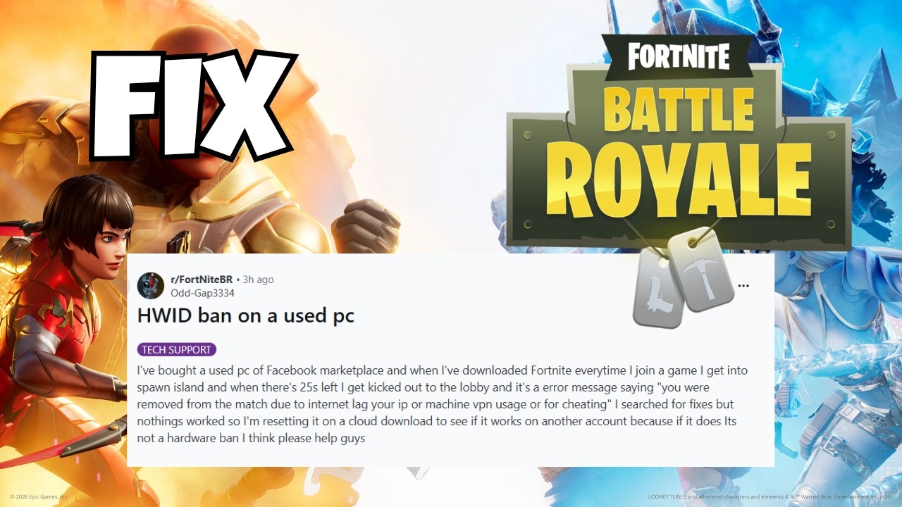 Fortnite HWID Ban FIX - Fortnite Kick Error | Fix Fortnite &ldquo;Removed From Match&rdquo; Error (HWID Ban?)