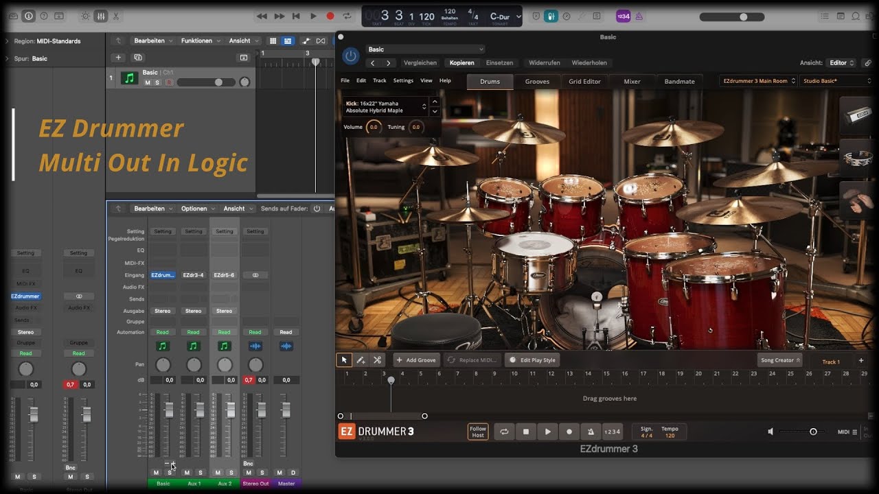 EZ Drummer 3 Multi Out Routing in Logic!