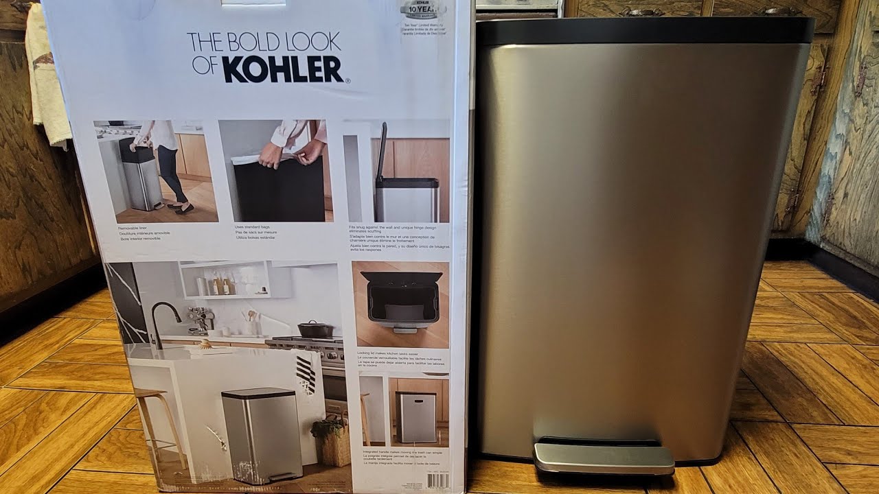 Costco Sale Item Review The Bold Look of Kohler Stainless Steel Step Trash Can with Slow-Close Lid