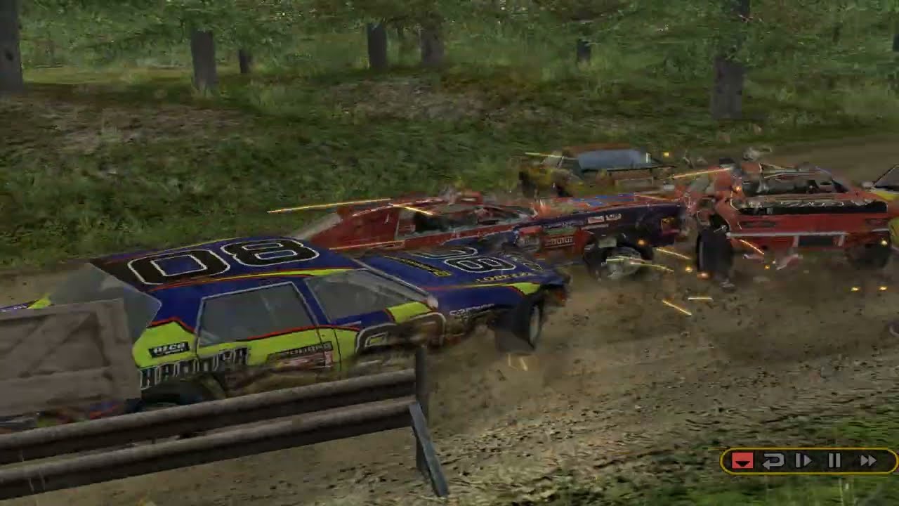 FlatOut Gameplay carnage Crazy race Track replay #17 (Racing Stock car Gaming)