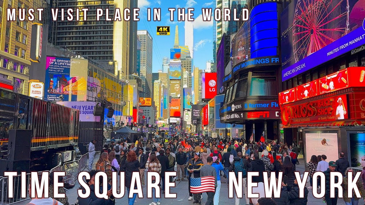 Time Square NY, Manhattan, New York, USA 🇺🇸 | Must Visit Place in the World | 4K UHD |
