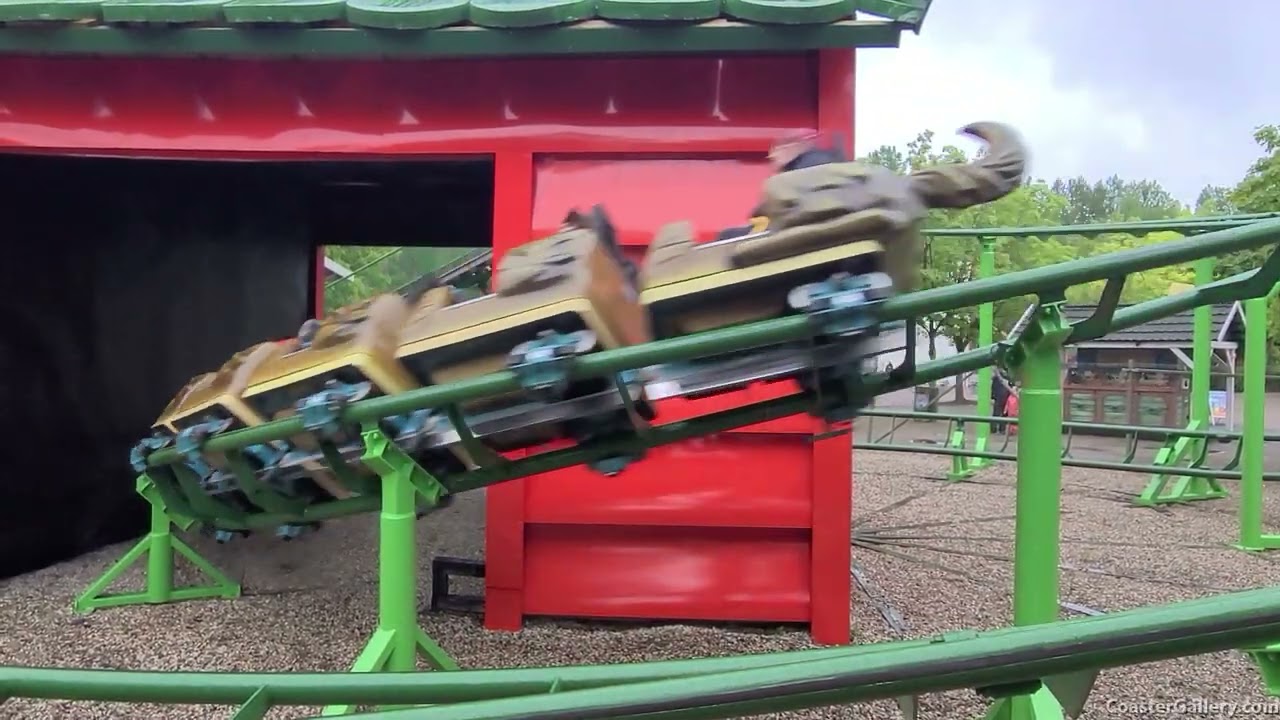 Hundeprutten (Dog Fart) roller coaster at Bonbon-Land. Hear the dog pass gas at the train!