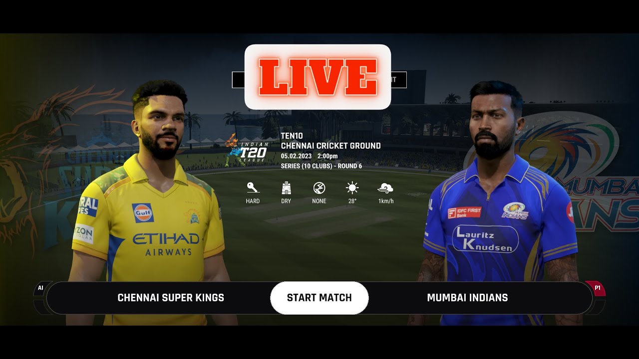 LIVE: IPL CSK VS MI – Cricket 24 Gameplay | Epic Thriller!