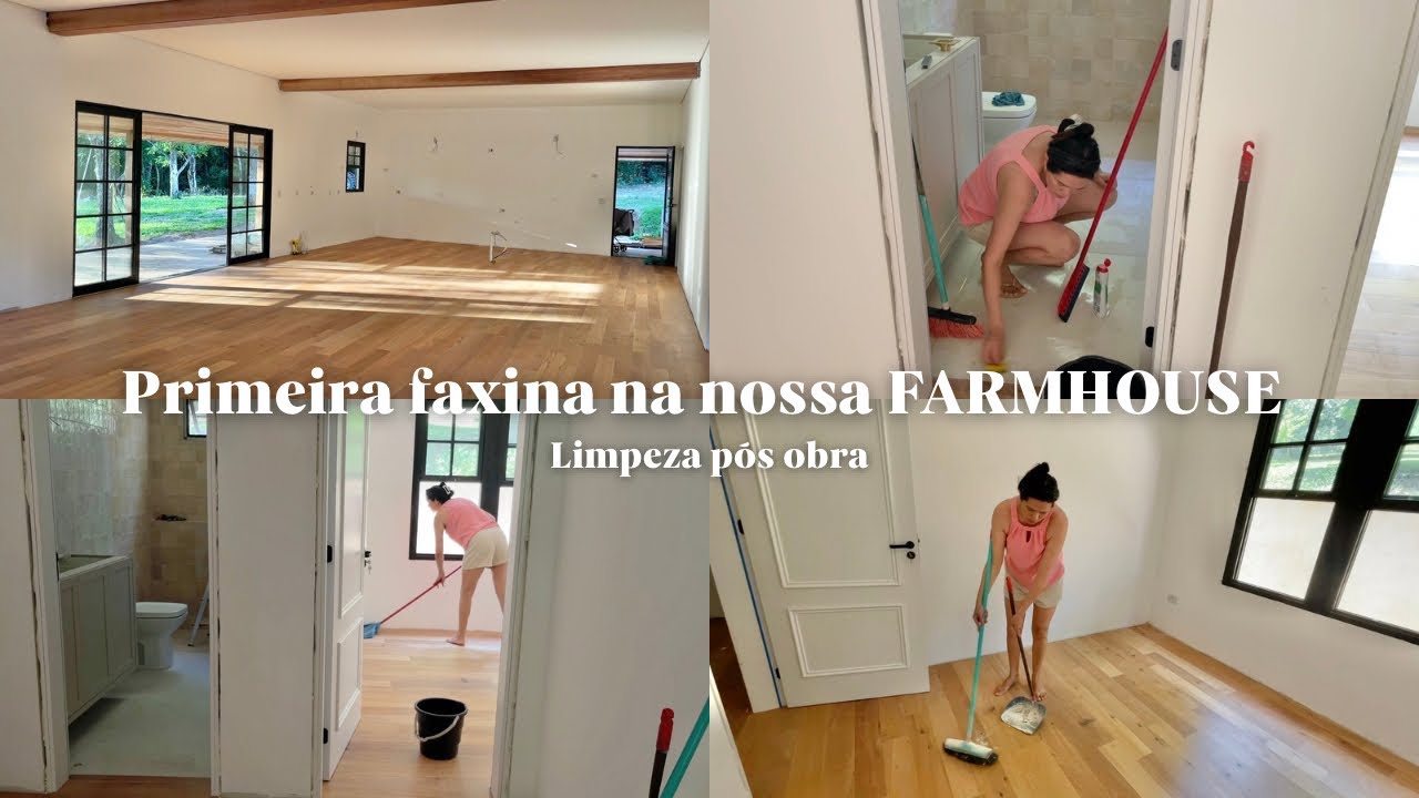 PRIMEIRA FAXINA NA CASA NOVA PÓS OBRA,JÁ TEMOS PISO E PORTAS