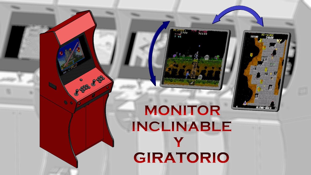 Giro e inclinación de monitor en máquina arcade