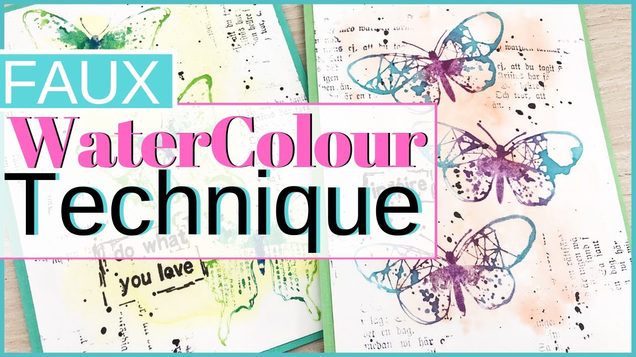 Faux Watercolor Stamping Technique with Nuvo Aqua Flow Pens