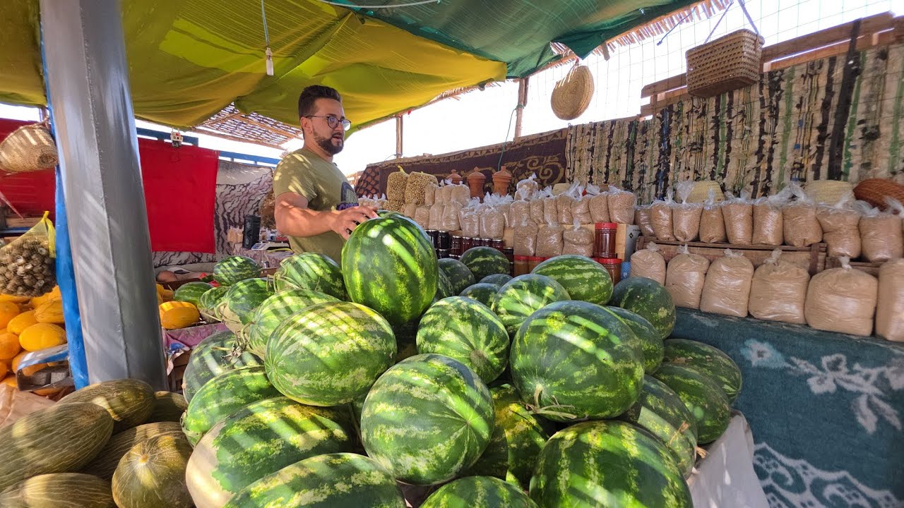 خيرات بلادي الصيف طريق السعيدية البطيخ 🍈 العنب