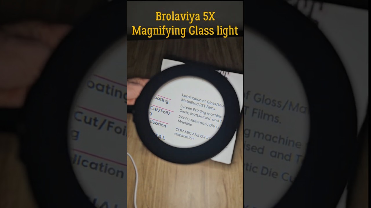 BROLAVIYA Overhead 5X Magnifying Glass with 12cm Led Light, 3 Color Modes Dimmable