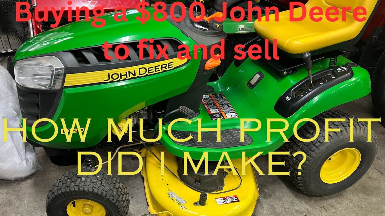 Перепродажа газонного трактора John Deere D120 за 800 долларов. Восстановление, ремонт. Как отрем...