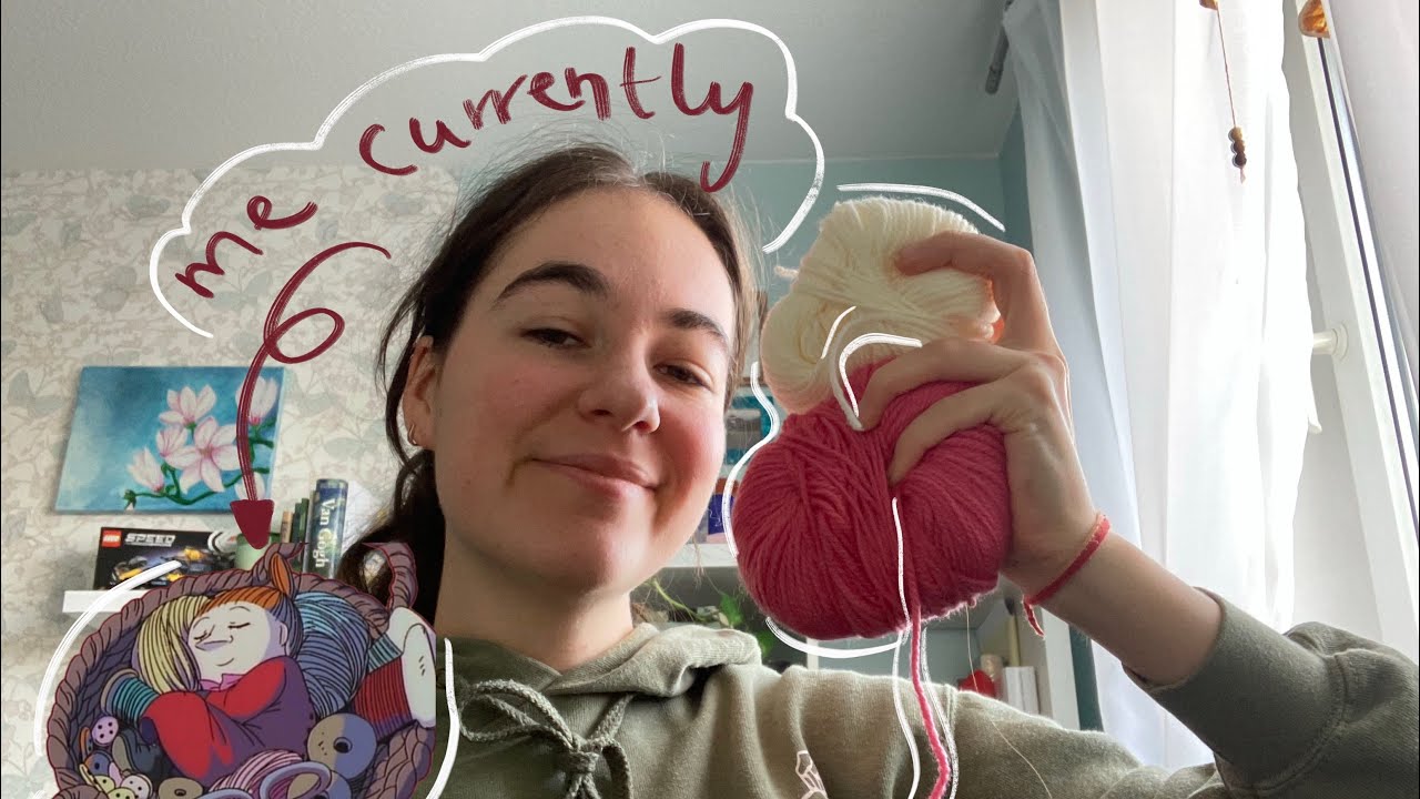 Knit with me| cozy ambience | silent knitting | watching Frieren EP. 01