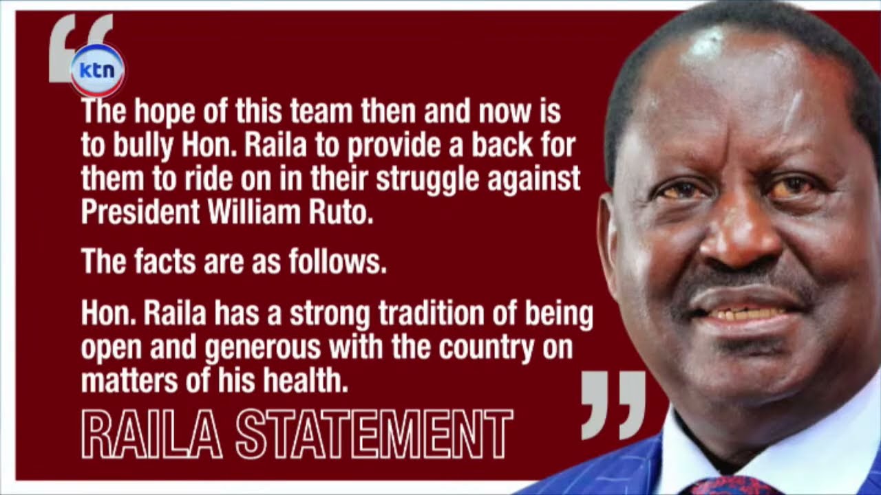 Gachagua dismisses spreading serious rumours concerning Raila Odinga's health status