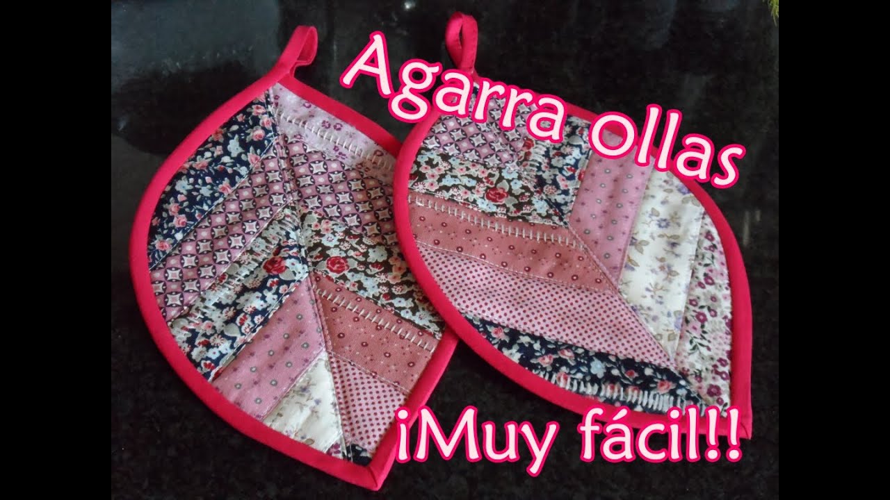 Agarradores de ollas con forma de hoja  ¡muy fácil!