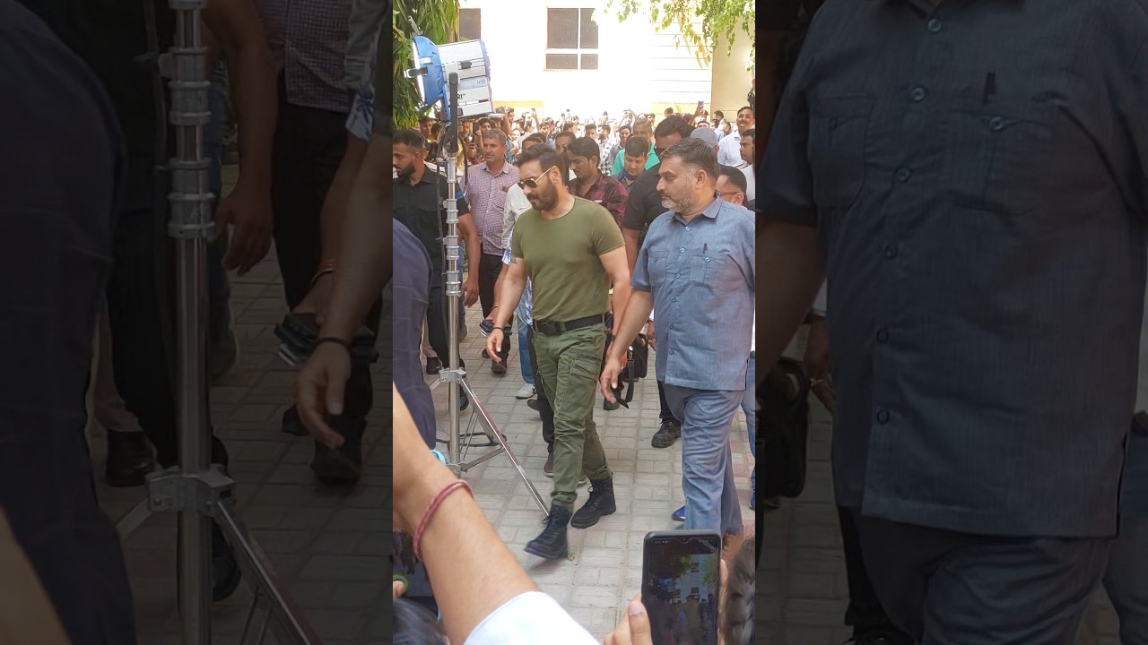 The Mass Ajay Devgan Singham is here 🔥🔥 #shoot #aryacollege #ajaydevgan