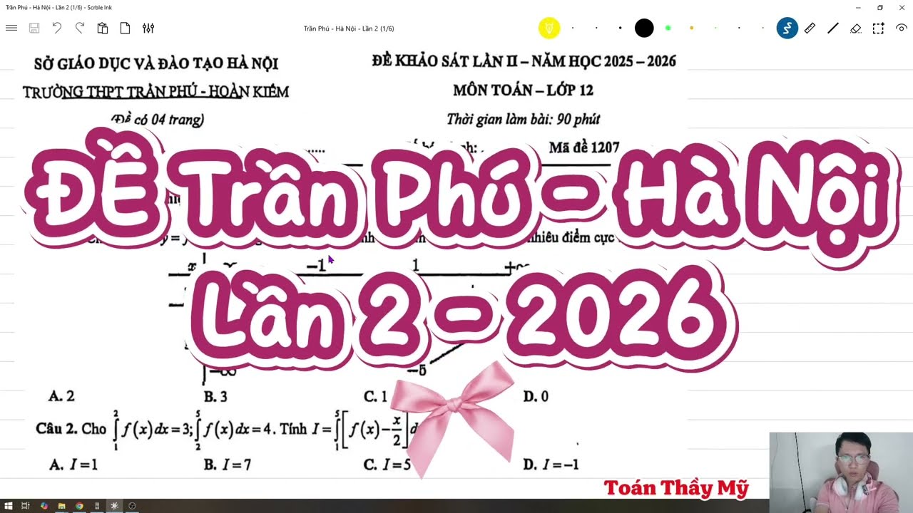 Đề trường Trần Phú - Hà Nội - lần 2 - 2026