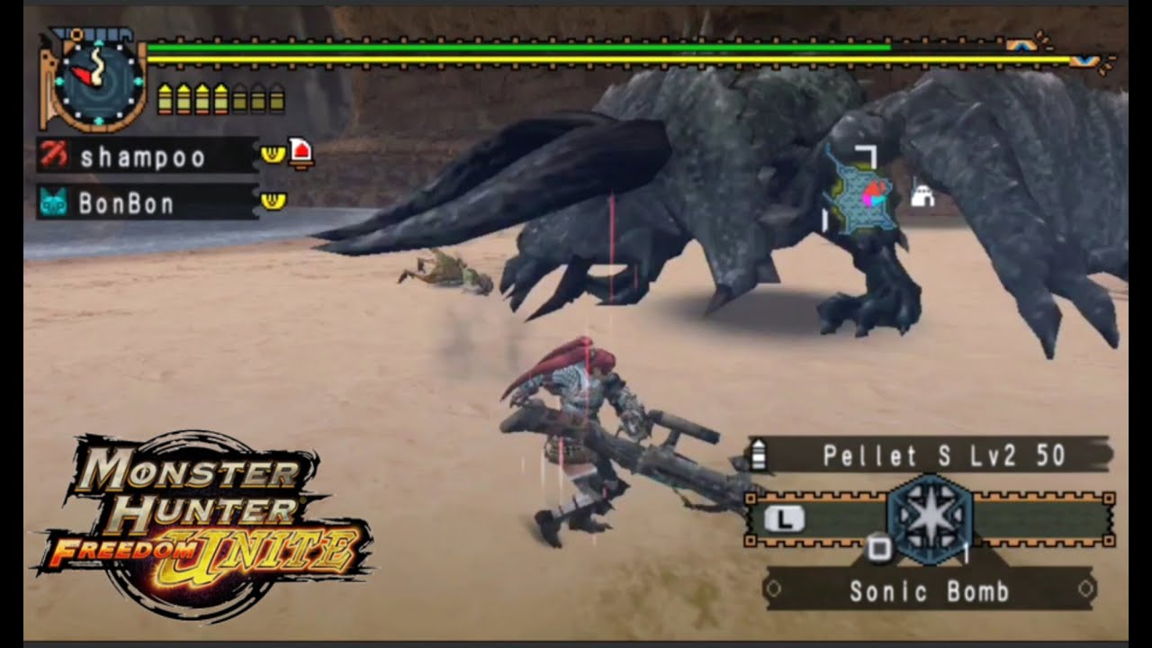 MHFU: HR 3 Quest: Hunt the Black Diablos (Heavybowgun)